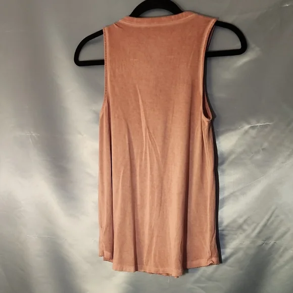 Soft & Sexy Aerie Lace-Up Tank Top - Washed Pink Sz Xs-S - Picture 4 of 5